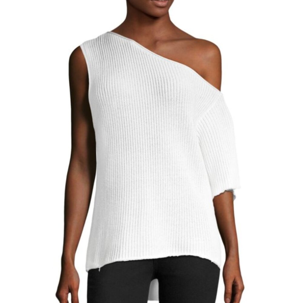RtA Sloane Knit One-shoulder Sweater